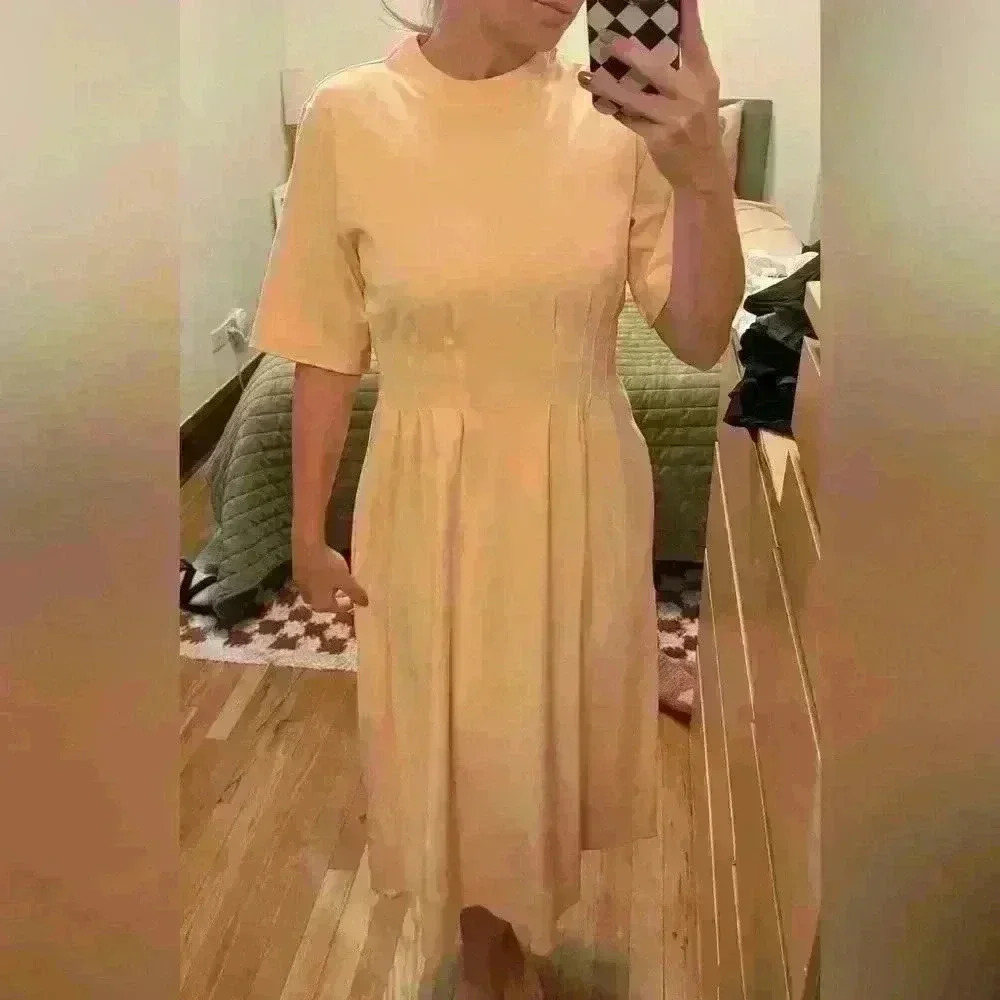 COS cinched waist midi dress